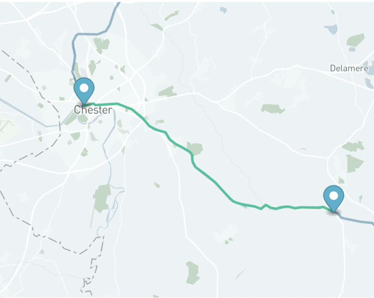 Beeston To Chester Route Map