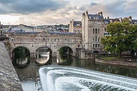 Waterfalls in the city of bath